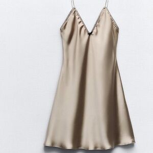 Zara Gold Satin Chemise